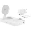 4smarts Inductive charger QI2 Trident 2in1 + USB-C + wall charger 30W white/white - (540998)