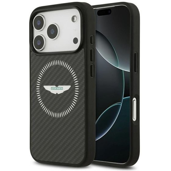 Aston Martin Case HC Kevlar Counter Design MagSafe for iPhone 17 Pro black - (ASHMP17LFCOS)
