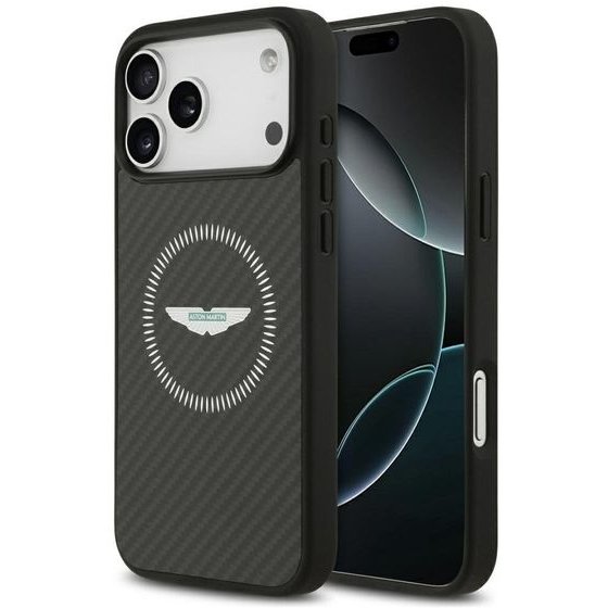 Aston Martin Case HC Kevlar Counter Design MagSafe for iPhone 17 Pro Max black - (ASHMP17XFCOS)