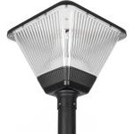 GloboStar Topis ��������� ������� Post Top ��������/������/����� Led 50W 4500lm 360� Ac 220-240V ��������� IP65 ����� ����� 2700K - Sanan Smd Chip - ����� ��� - �45 x �45 x �40cm - 3 ������ ������� - (GLB-103-0021)