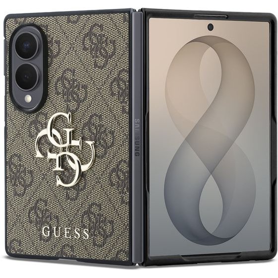 Guess Pu 4G Metal Logo Case For Samsung Galaxy Z Fold 8 Brown - (GUHCZFW84GMGBR)