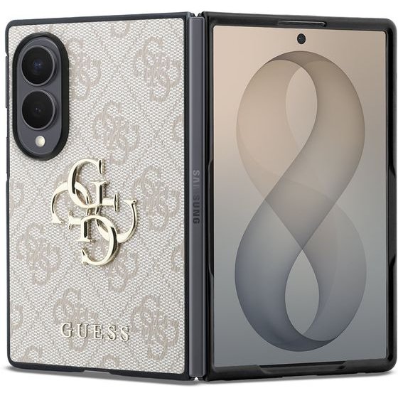Guess Pu 4G Metal Logo Case For Samsung Galaxy Z Fold 8 Pink - (GUHCZFW84GMGPI)