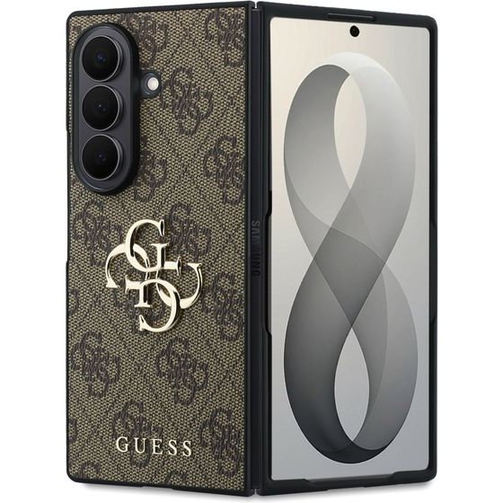 Guess Pu 4G Metal Logo Case For Samsung Galaxy Z Fold 8 Ultra Brown - (GUHCZFD84GMGBR)
