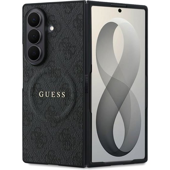 Guess Pu Leather 4G Magnetic Case For Samsung Galaxy Z Fold 8 Ultra Black - (GUHMZFD8P4MSEGCK)