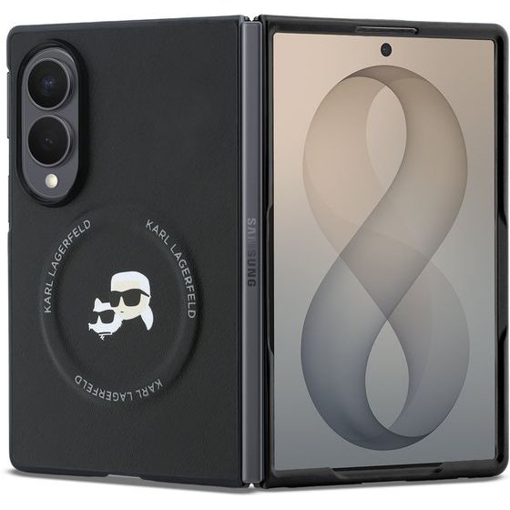 Karl Lagerfeld Pu Karl And Choupette Heads Magnetic Case For Samsung Galaxy Z Fold 8 Black - (KLHMZFW8PSMLRKCK)