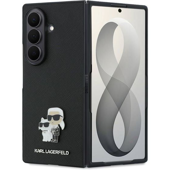 Karl Lagerfeld Pu Saffiano Karl And Choupette Case For Samsung Galaxy Z Fold 8 Ultra Black - (KLHCZFD8SAPKCNPK)