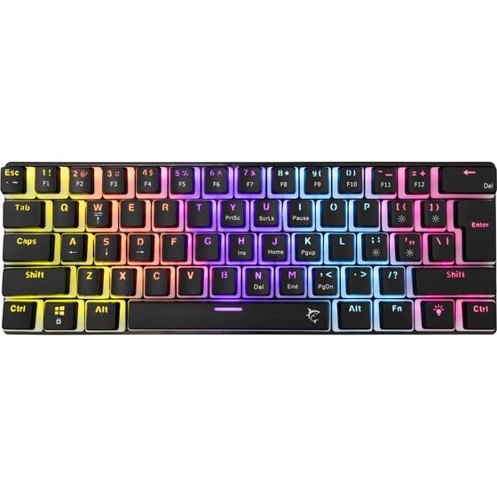 White Shark Gaming Mechanical Keyboard Shinobi 2 - Blue Switches (English US), Black - (ASHIKO-2-B-US-BLUE.SW)