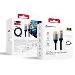 FORCELL Cable Display Port To Display Port 2.1 16K 60Hz/8K 120Hz/4K 240Hz - High Speed, HDR, Ethernet, G-SYNC/FreeSync, 80Gbps, 2 m black