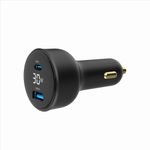 Gembird 2-Port Usb Car Fast Charger With Lcd Display TYPE-C Pd 30W Black - (TA-UC-AC2PD30LCD-CAR-01)