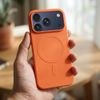 Case For Iphone 17 Pro / 18 Pro Silicone Mag Cover Compatible With Magsafe (Big hole) Orange OEM