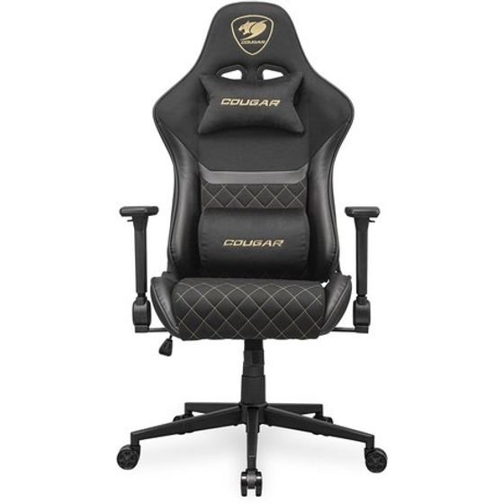 Cougar Armor One V2 Gold F Gaming Chair, PVC/Fabric, Black - (3MAO2GLB.0001)