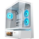 Cougar Midi Tower Case, CFV235 Vision, ARGB, LCD Display, Glass, White - (382DA40.0004)
