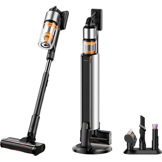 Deerma - Cordless Vacuum Cleaner VCES141 (Z50 Combo) - 27000Pa, 600W, 2500mAh, Auto-Empty Dock, Green Searchlight - Black