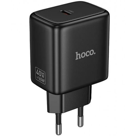 Hoco Wall Charger N83, 40W, 3A, 1 x USB-C, Black