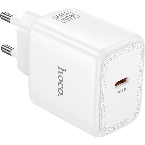 Hoco Wall Charger N83, 40W, 3A, 1 x USB-C, White