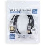 Blue Star Cable Usb C To Hdmi 4K 60Hz - High Speed, HDR, ARC, Ethernet, AWM, 2m black