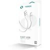 Nordic Cable USB-A - Type-C, 2 m, 2.1A /white/