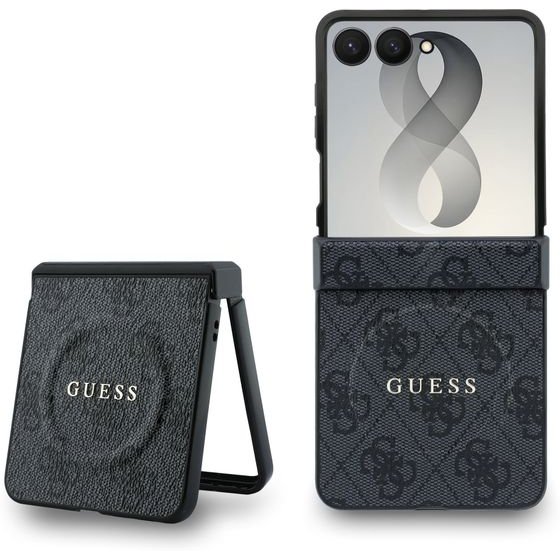 Guess Pu Leather 4G Magnetic Case For Samsung Galaxy Z Flip 8 Black - (GUHMZF8P4MSEGCK)
