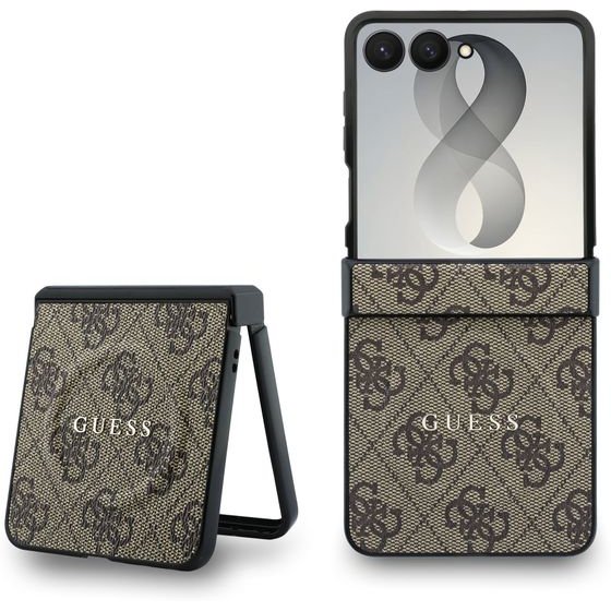 Guess Pu Leather 4G Magnetic Case For Samsung Galaxy Z Flip 8 Brown - (GUHMZF8P4MSEGCW)