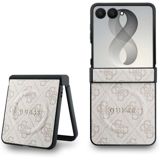 Guess Pu Leather 4G Magnetic Case For Samsung Galaxy Z Flip 8 Pink - (GUHMZF8P4MSEGCP)