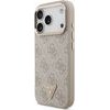 Guess Pu Leather 4G Strass Triangle Logo Gold Frame Magsafe Case For Iphone 18 Pro Pink - (GUHMP18LP4GTDGMP)