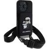 Karl Lagerfeld Saffiano Crossbody Strap Karl And Choupette Case For Iphone 16 Pro Max Black - (KLHCP16XCSAKCPMK)