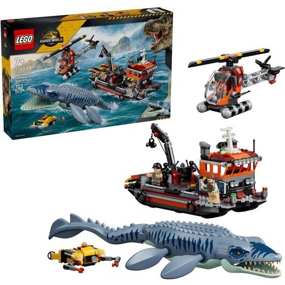 Lego Jurassic World Mosasaurus Dinosaur Boat Attack - (77983)
