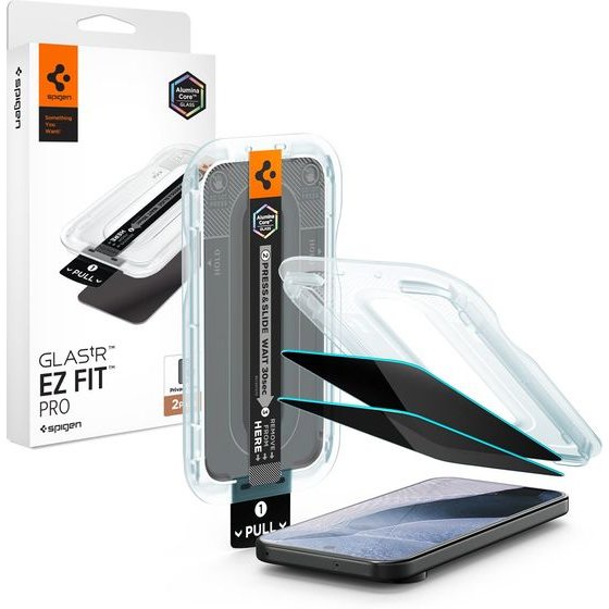Spigen Glass Tr Ez Fit Pro (Privacy) 2 Pack - Google Pixel 11 Pro XL/10 Pro XL/9 Pro Xl - (AGL11486)