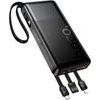Hoco Powerbank 10000 Mah Qc Pd 2A 22,5W With built-In Cables Usb A + Usb C + Lightning + Micro Usb J156 black