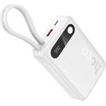 Hoco Powerbank 10000 Mah Qc Pd 2A 22,5W With built-In Cables Usb C + Lightning J171 Edge white