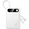 Hoco Powerbank 10000 Mah Qc Pd 2A 22,5W With built-In Cables Usb C + Lightning J171 Edge white