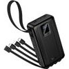 Hoco Powerbank 20000 Mah Qc Pd 22,5W With built-In Cables Usb A + Usb C+ Lightning + Micro Usb And Two Lights J173 black