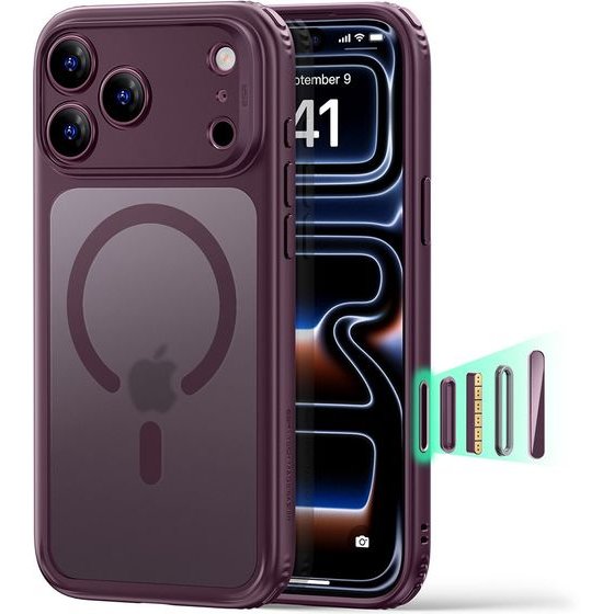 ESR - Classic Hybrid Halolock - Iphone 18 Pro Max / Iphone 17 Pro Max - Frosted Deep Burgundy