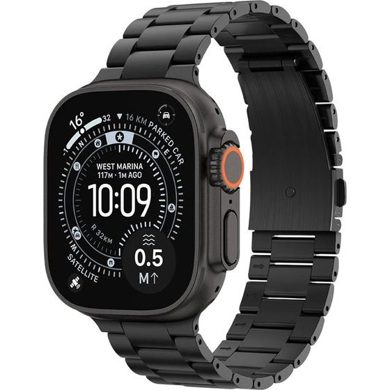 Spigen - Modern Fit - Apple Watch 4/5/6/7/8/9/10/SE/Se 2/Ultra/Ultra 2/Ultra 3 (42/44/45/46/49mm) - Titanium Black - (AMP11577)
