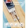 Charmast Powerbank W1148 5V 3A 10000 Mah With built-In Cables Usb A / Usb C / Lightning / Micro Usb White