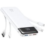Charmast Powerbank W2065 PD3.0 3A 22,5W 20000 Mah With built-In Cables Usb A / Usb C / Lightning / Micro Usb White