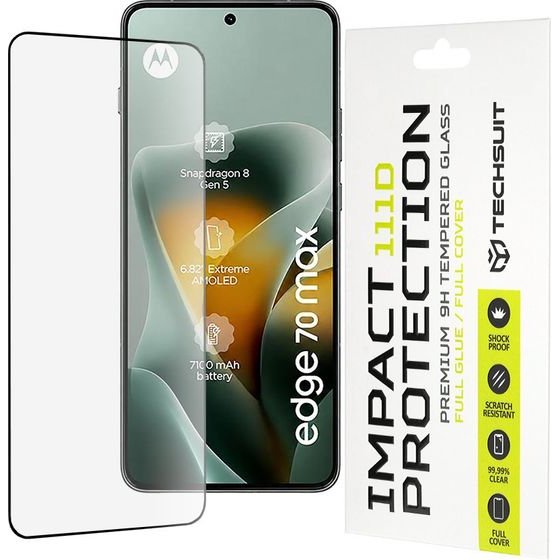 Techsuit - 111D Full Cover / Full Glue Glass - Motorola Edge 70 Max - Black