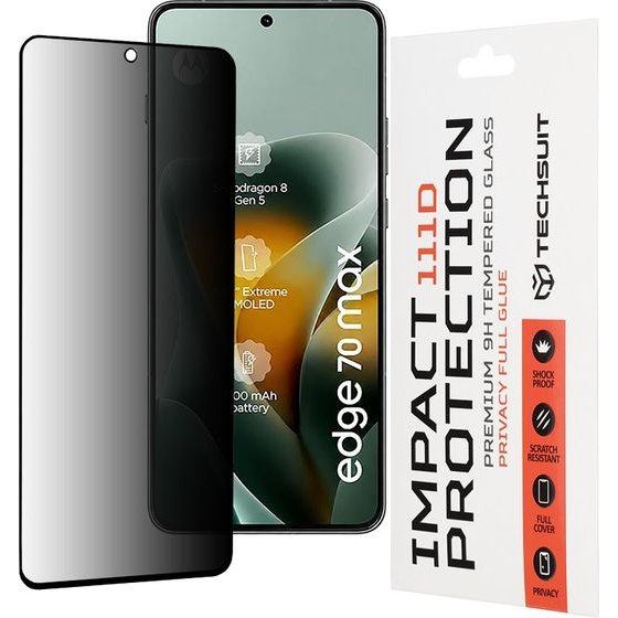 Techsuit - 111D Privacy Full Glue - Motorola Edge 70 Max - Black