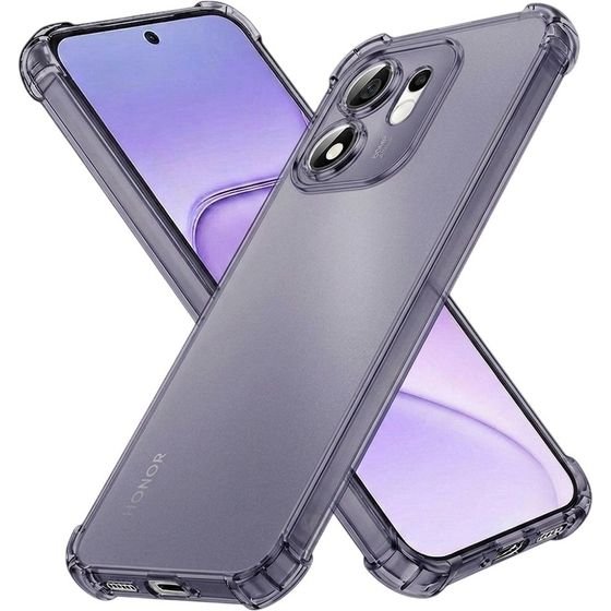 Techsuit - Shockproof Clear Silicone - Honor 600 Smart - Smoke Black
