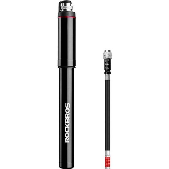 Rockbros 150 Psi Mini Bicycle Pump For Presta And Schrader Valves - Black - (SMART-B)