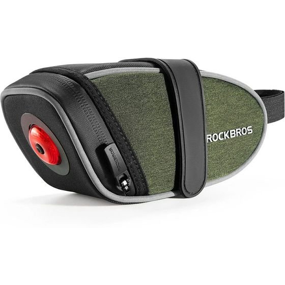 Rockbros C52-2 Lightweight Saddle Bag With 250 Mah Lighting - Green 5907769391484 - (30130086001)