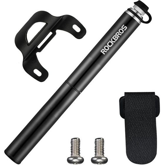 Rockbros Lightweight Bicycle Pump With Pressure Gauge - Black - (JG-PB-004)