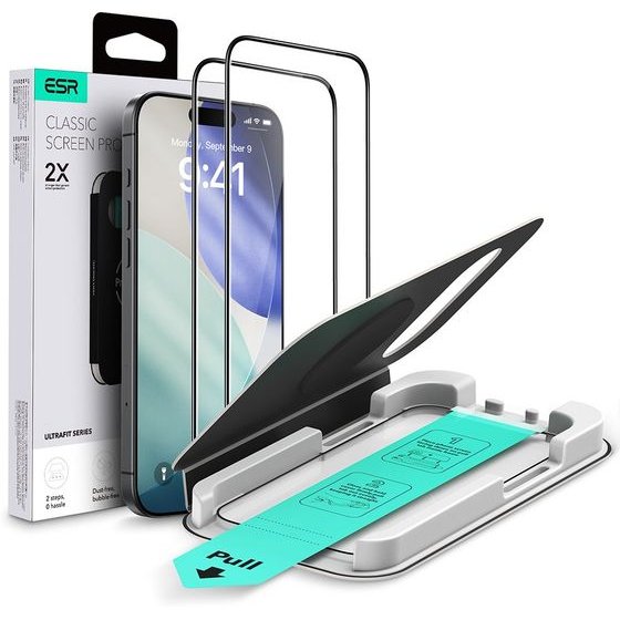 ESR - (2 pack) Tempered Glass Ultrafit Classic - Iphone 18 Pro / Iphone 17 Pro - Black