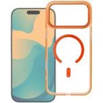 Case For Iphone 17 Pro / 18 Pro Frame Clear Hybrid Mag Cover Compatible With Magsafe Hermes Orange OEM