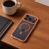 Case For Iphone 17 Pro / 18 Pro Frame Clear Hybrid Mag Cover Compatible With Magsafe Hermes Orange OEM