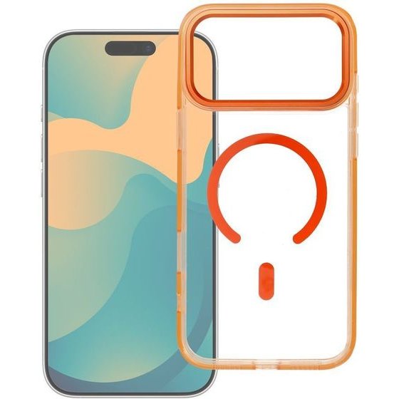 Case For Iphone 17 Pro / 18 Pro Frame Clear Hybrid Mag Cover Compatible With Magsafe Hermes Orange OEM