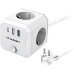 Wozinsky Power Cube 3x Ac 2x USB-A 1x USB-C 4000 W With 1.8 m Cable - White 5907769388644 - (WKZ-3B)