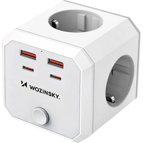 Wozinsky Power Cube 4x Ac 2x USB-A 2x USB-C Pd 20 W 4000 W - White 5907769388651 - (WKZ-4B)