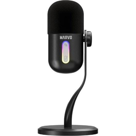 Marvo Gaming Usb Microphone - Blast 50 MIC-08 Black - USB, Rgb - (MIC-08-BK)