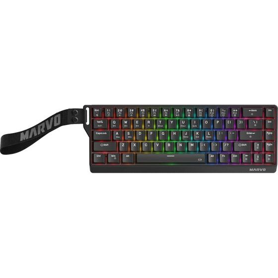 Marvo Wireless Gaming Mechanical Keyboard Saber 65W KG965W - 1K, Banana Crystal [Linear], (English US) - (KG965W-BK)